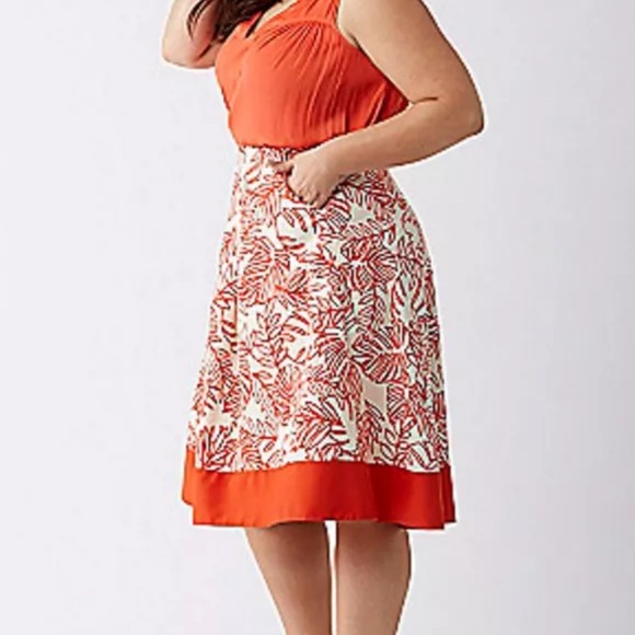 LANE BRYANT Full Skirt with Colorblock Hem Size 18 - Picture 2 of 9